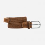 Women Plain Braid Belt Camel Brown