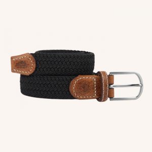 Women Plain Braid Belt Black Licorice