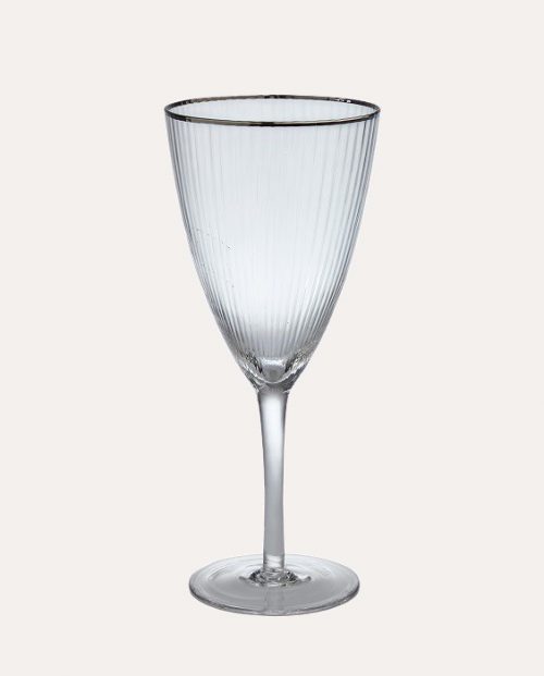 Italia Silver Rimmed Wine Glass
