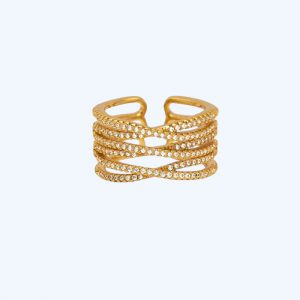 Shimmer Multi Ring Gold