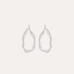 Fluid Drop Earrings Rhodium