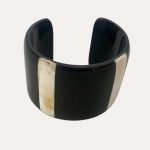 Wide Natural Stripe Cuff Bracelet