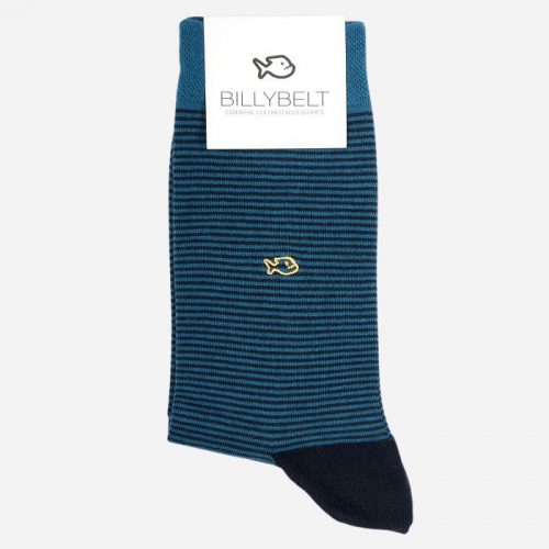 Stripe Cotton Socks Navy