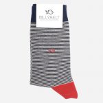 Stripe Cotton Socks Black
