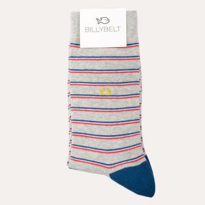 Fine Stripe Socks Grey/Blue