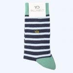Stripe Socks Mottled Blue and Green
