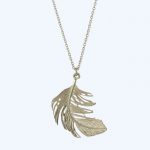 Big Feather Necklace Silver