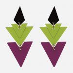 Tiered Drop Earrings Plum and Lime