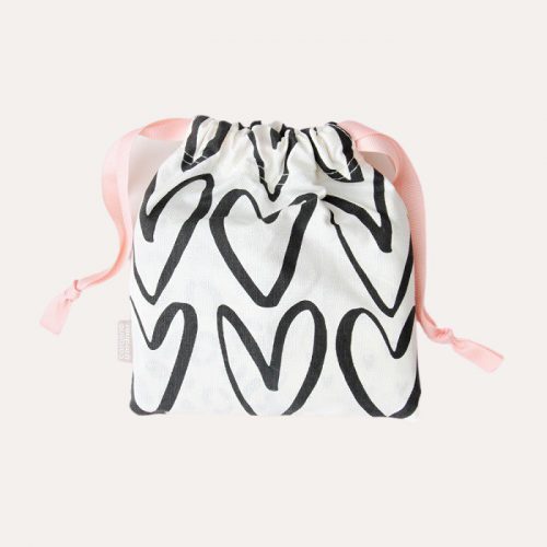 Mono Hearts Drawstring Travel Bag Set - Image 2