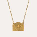 Elephant In-Line Diorama Necklace Gold