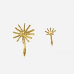 Asymmetric Dandelion Fluff Stud Earrings Gold