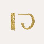 Nest Structure Mini Hoop Earrings Gold