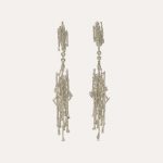 Nest Structure Drop Earrings Silver