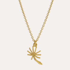 Single Dandelion Fluff Necklace Gold