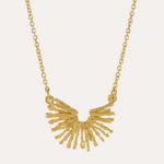 Nest Structure Crescent Necklace Gold