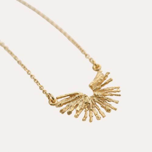 Nest Structure Crescent Necklace Gold - Image 2