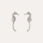 Seahorse Stud Earrings Silver