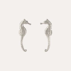 Seahorse Stud Earrings Silver