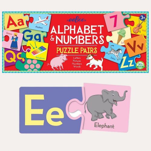 Alphabet and Numbers Puzzle Pairs