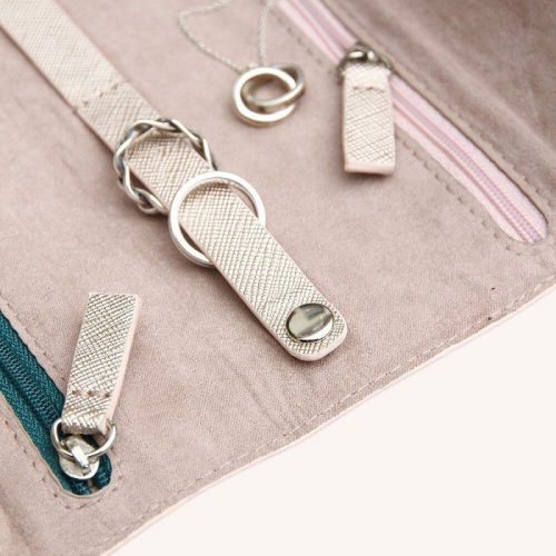 Rose Tinted Metallic Jewellery Roll - Image 2