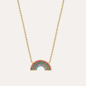 Full Rainbow Necklace Gold