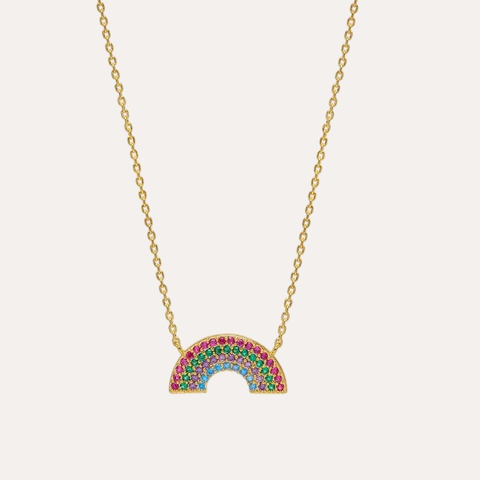 Personalised Sterling Silver Rainbow Name Necklace | Bloom Boutique