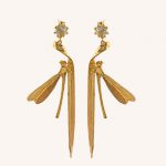 Damsel Fly and Grassblade Green Amethyst Earrings