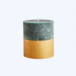 Winter Thyme Scented Gold Dipped Pillar Candle
