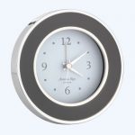 Taupe Enamel Silver Alarm Clock