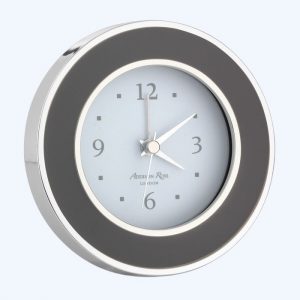 Taupe Enamel Silver Alarm Clock