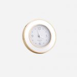 White Enamel Gold Alarm Clock