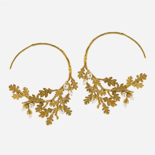 Oak Leaf and Acorn Branch Earrings