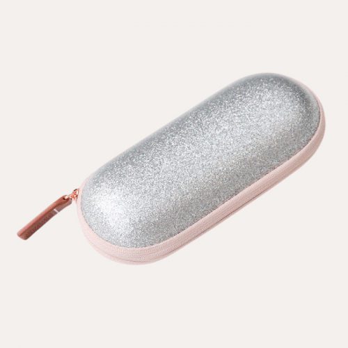 Silver Glitter Glasses Case