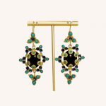 Ornate Faberge Style Earrings Black