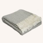 Herringbone Throw Dove Grey