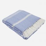 Oxford Stripe Throw Cobalt