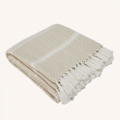 Oxford Stripe Throw Linen