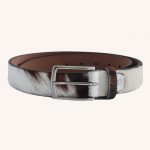 Brown Cow Furry Leather Belt