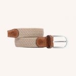 Women Plain Braid Belt Sandy Beige