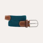 Women Plain Braid Belt Caribbean Blue