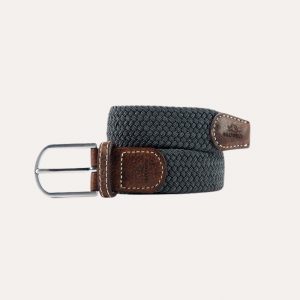 Plain Braid Belt Flannel Grey
