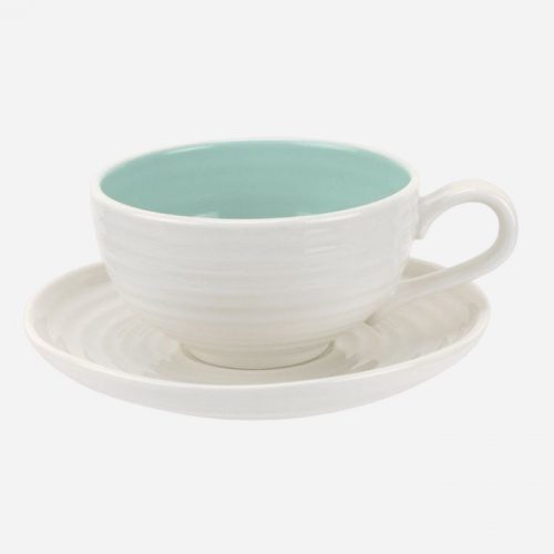 Colour Pop Tea Cup and Saucer Celadon