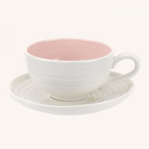 Colour Pop Tea Cup and Saucer Pink
