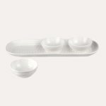 Three Bowls and Tray Set
