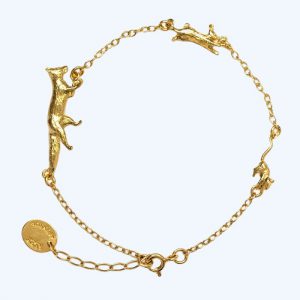 Fox, Rabbit and Mouse Chase Bracelet Gold