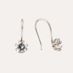 White Topaz Bud Hook Earrings Silver