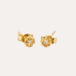 Baby Bud Stud Diamond Earrings Gold