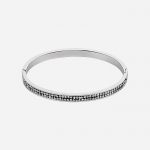 Sparkling Crystals Silver Bangle Anthracite