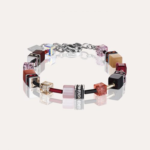 Geo Cube Bracelet Red-Rose-Beige