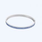 Sparkling Crystals Silver Bangle Light Blue